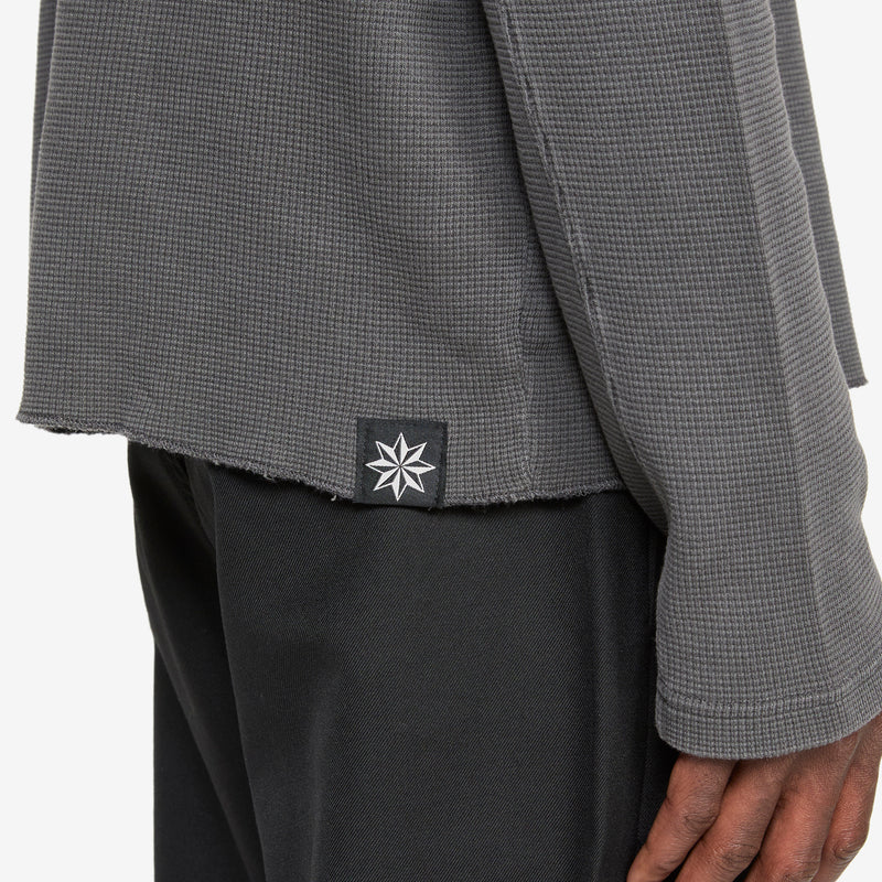 Star Waffle Longsleeve Charcoal Tees