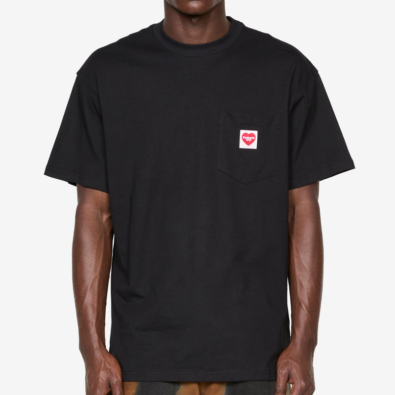 Pocket Heart T-Shirt Black | Red Tees