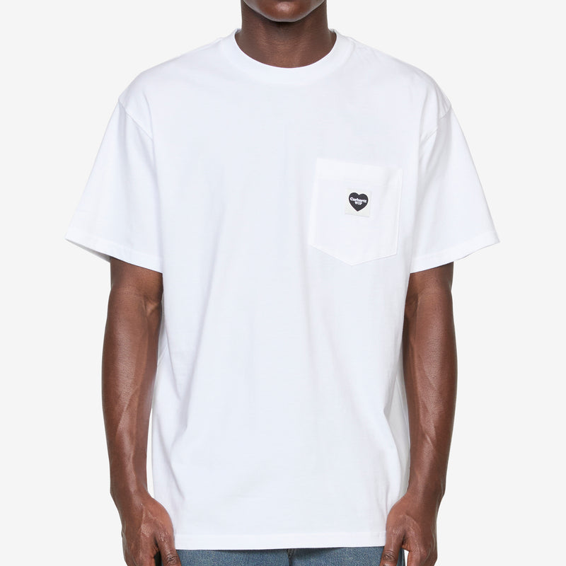 Pocket Heart T-Shirt White | Black Tees