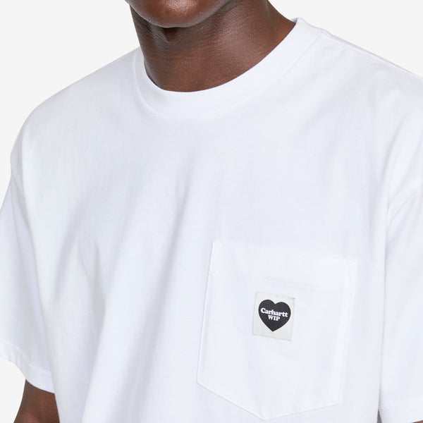 Pocket Heart T-Shirt White | Black Tees