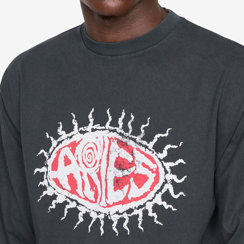 Faded Grunge Longsleeve T-Shirt Black Tees