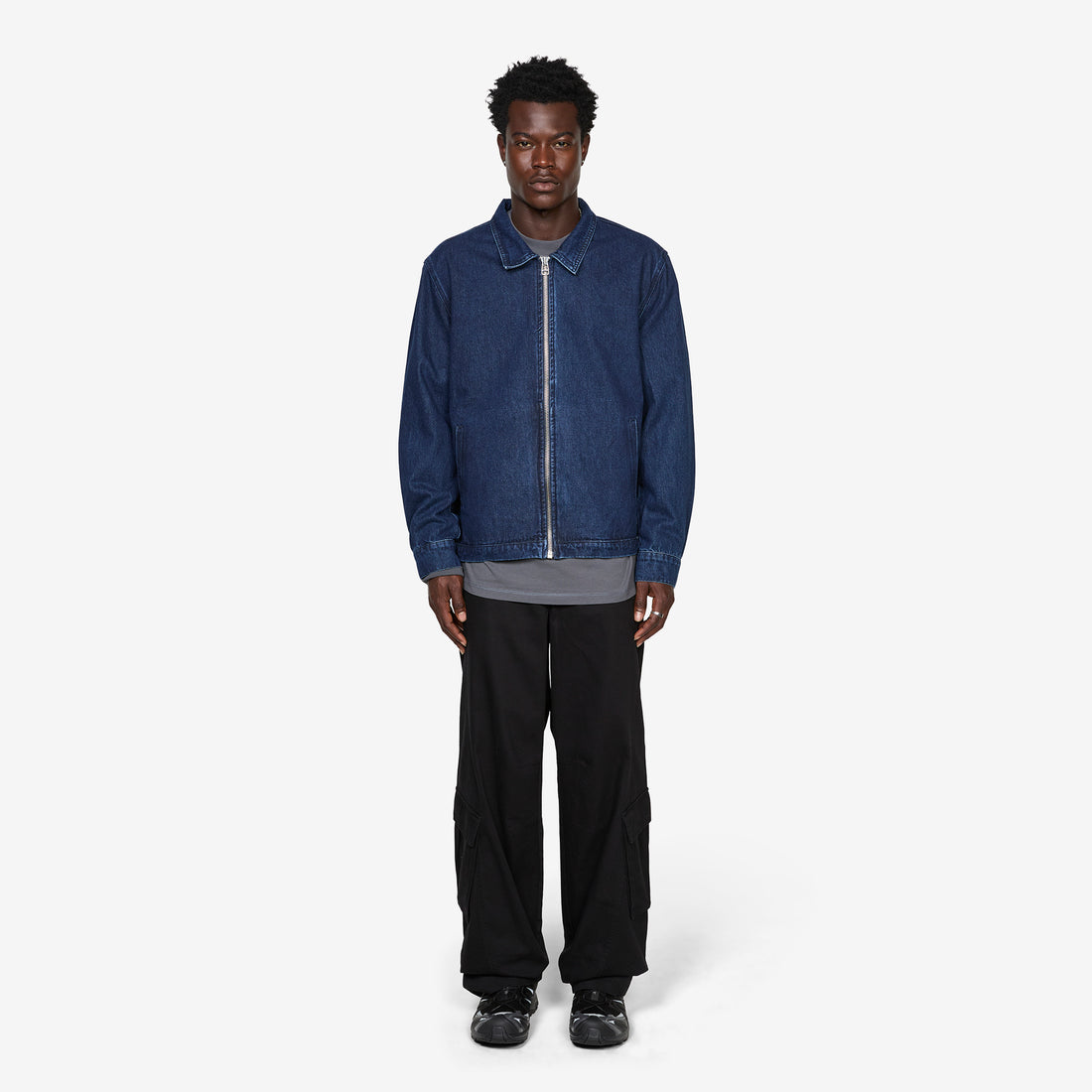 Denim Full Zip Jacket Rinsed Denim Jackets