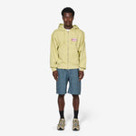 Oval Patch Zip Hooded Sweatshirt Lime