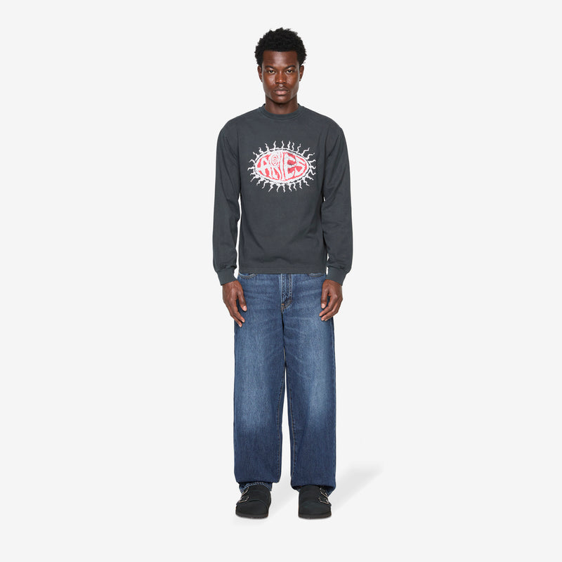 Faded Grunge Longsleeve T-Shirt Black Tees