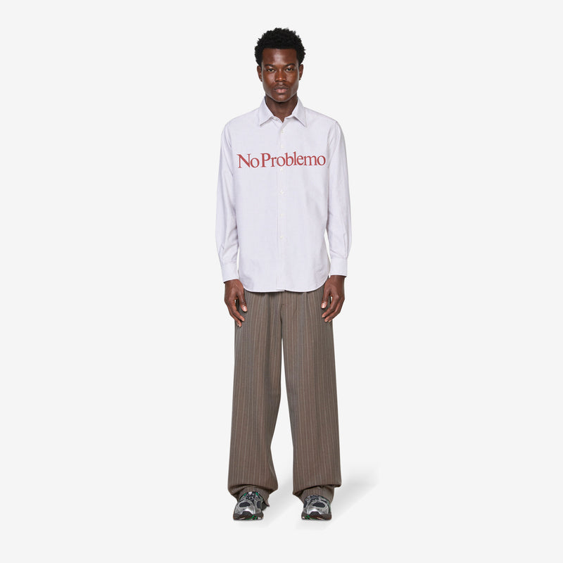 No Problemo Longsleeve Stripe Oxford Shirt Red Jumpers