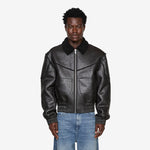 Faux Shearling Boxy Jacket Black