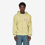 Oval Patch Zip Hooded Sweatshirt Lime