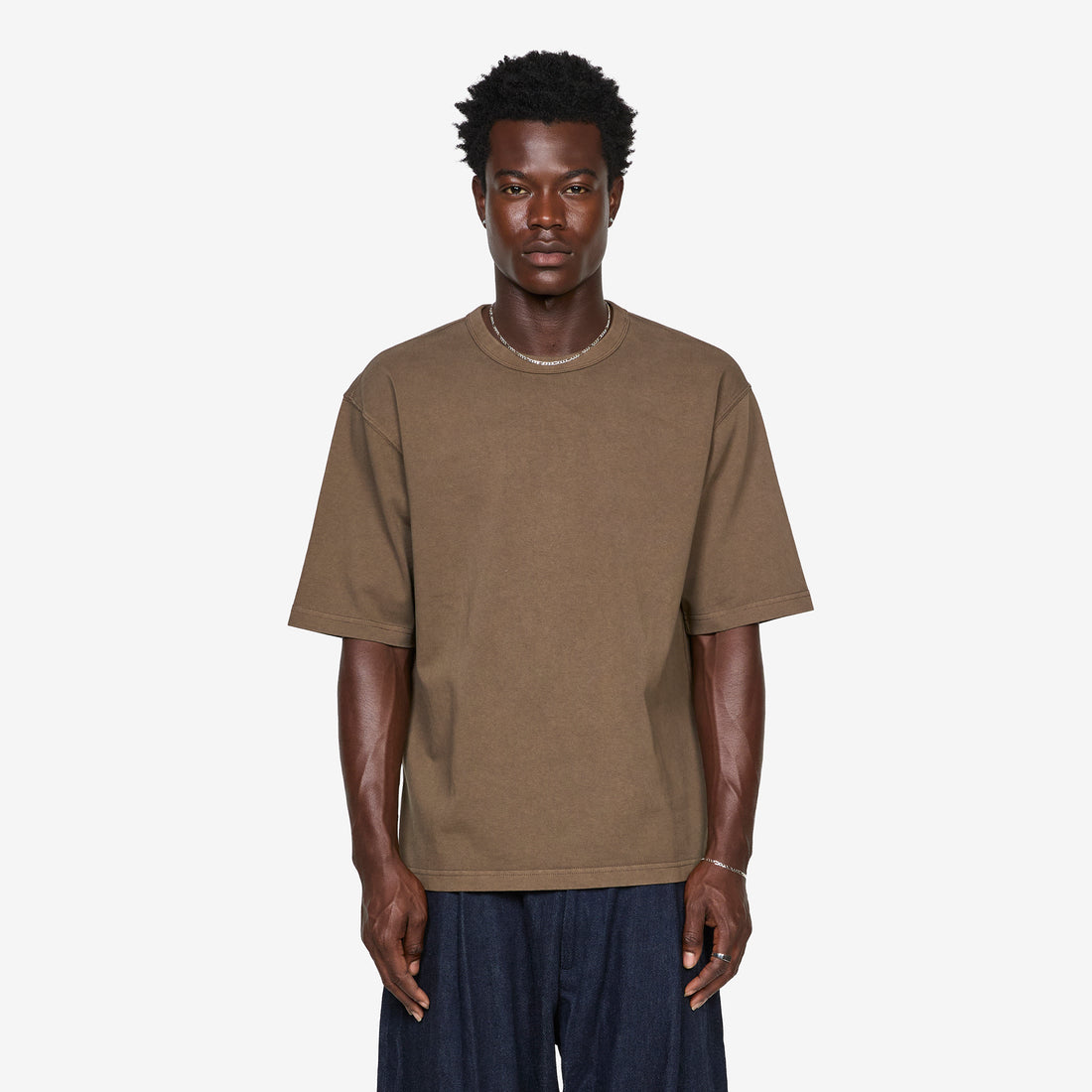 Heavyweight Loose T-Shirt Garment Dye H225 Maitake Brown Tees