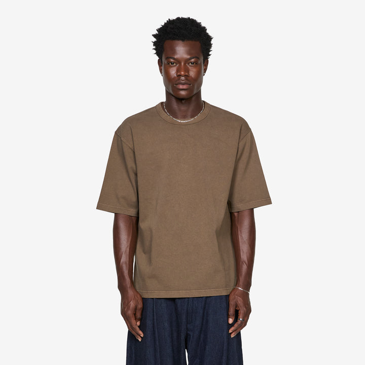 Heavyweight Loose T-Shirt Garment Dye H225 Maitake Brown Front