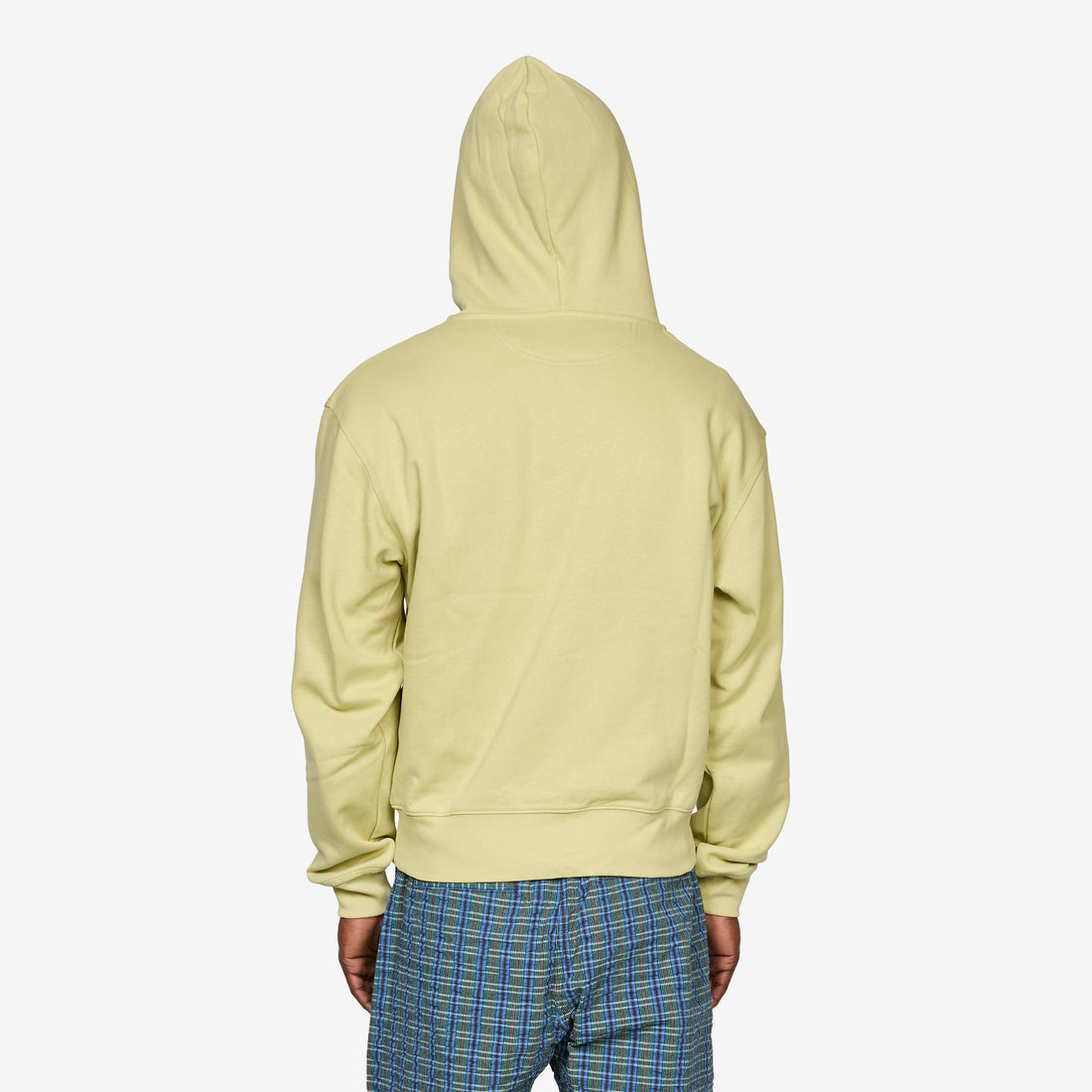 Oval Patch Zip Hooded Sweatshirt Lime Shirts