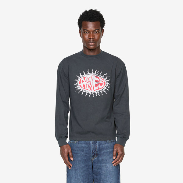 Faded Grunge Longsleeve T-Shirt Black Tees
