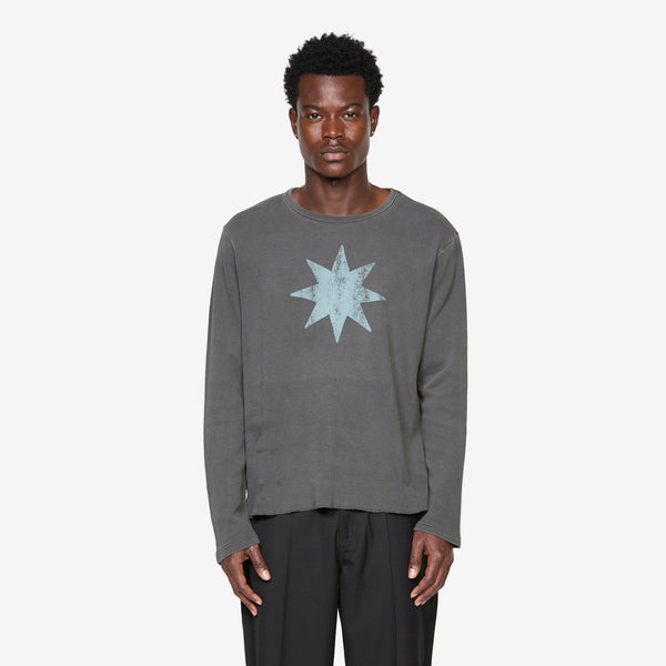 Star Waffle Longsleeve Charcoal Tees