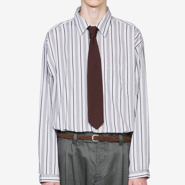 Formal Tie Brown Knitted Stripe Accessories