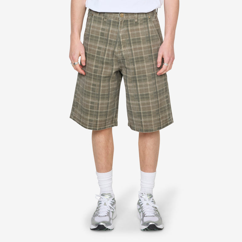 Work Shorts Washed Plaid Shorts