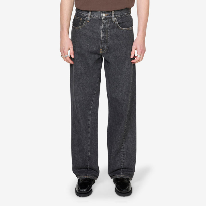 Wide Twist Jeans Black Stone Front