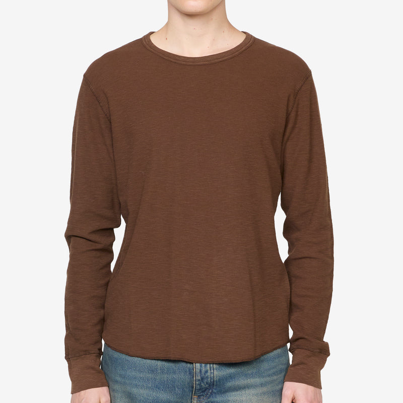 Waffle Longsleeve T-Shirt Brown Tees