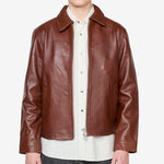 Short Leather Jacket Cognac