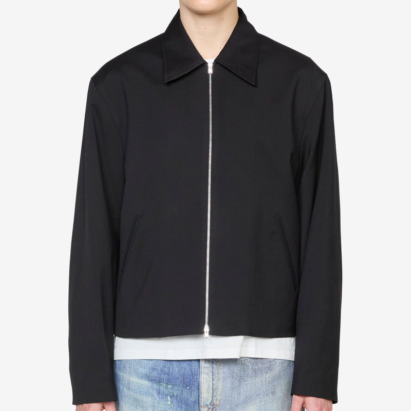 Mini Jacket Black Worsted Wool Jackets
