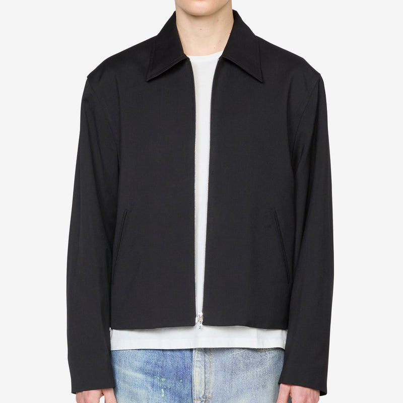 Mini Jacket Black Worsted Wool Jackets