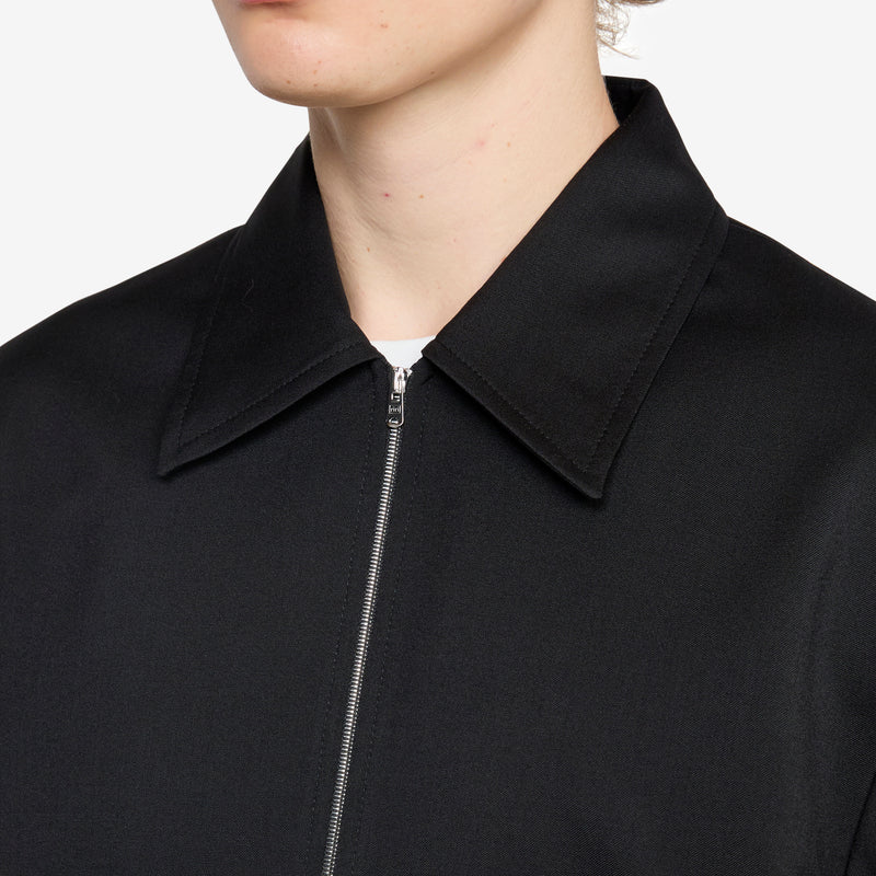 Mini Jacket Black Worsted Wool Jackets