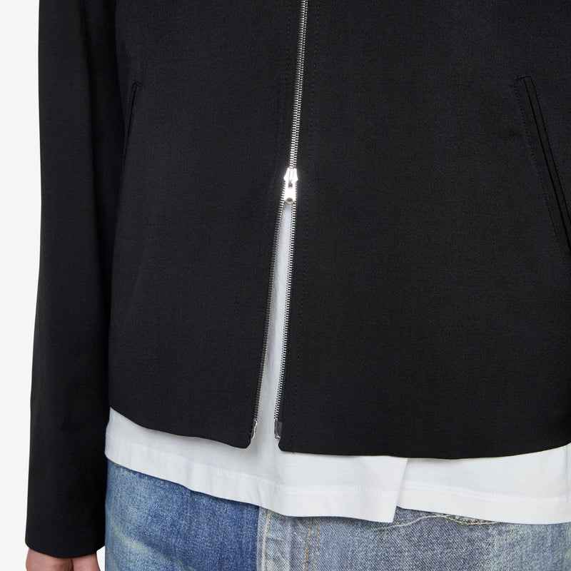 Mini Jacket Black Worsted Wool Jackets