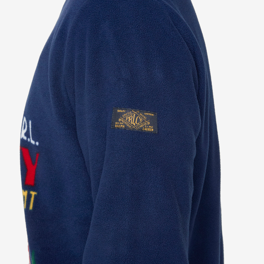 Skier Print Brushed Fleece Pullover RL Navy Multi Jumpers