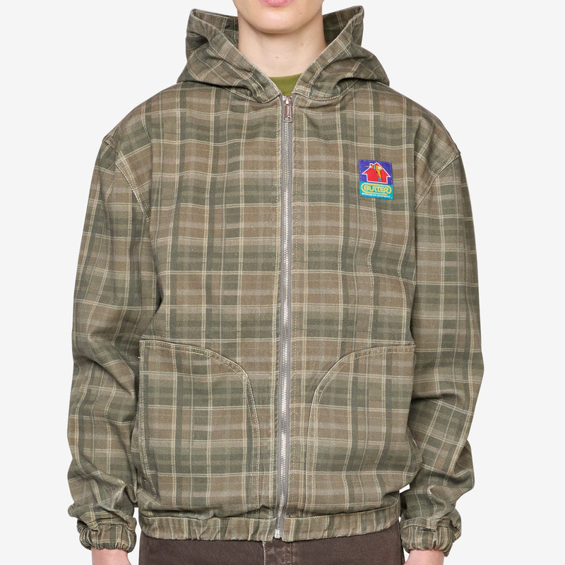 Work Jacket Washed Plaid Jackets
