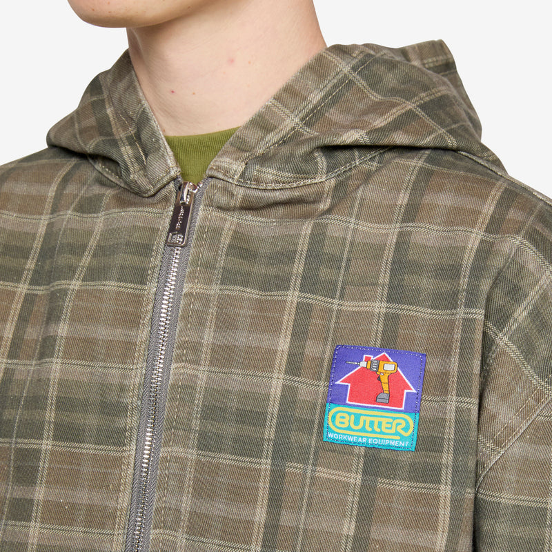 Work Jacket Washed Plaid Jackets