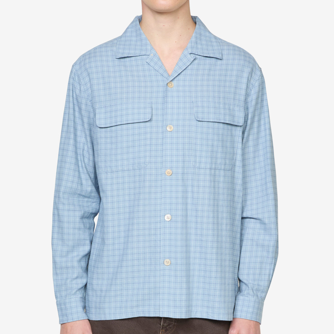 Pocket Shirt Blue Check Shirts