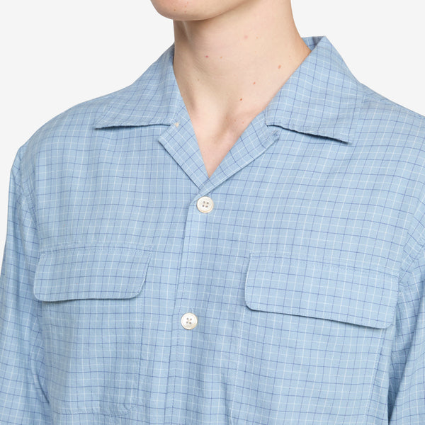 Pocket Shirt Blue Check Shirts