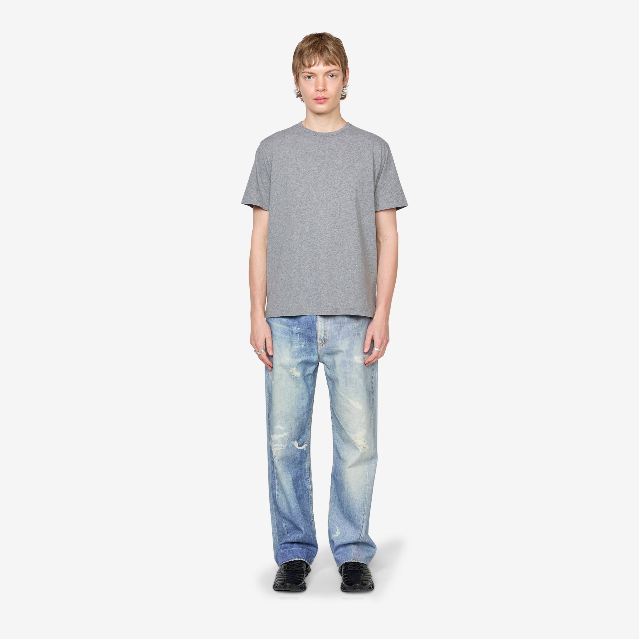 New Box T-Shirt Grey Melange Clean Jersey – Above The Clouds
