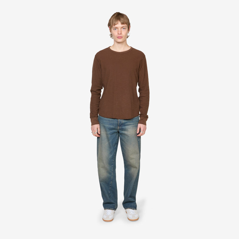 Waffle Longsleeve T-Shirt Brown Tees