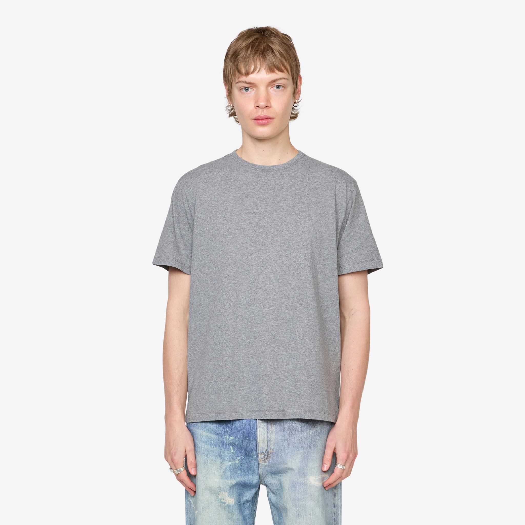 New Box T-Shirt Grey Melange Clean Jersey – Above The Clouds