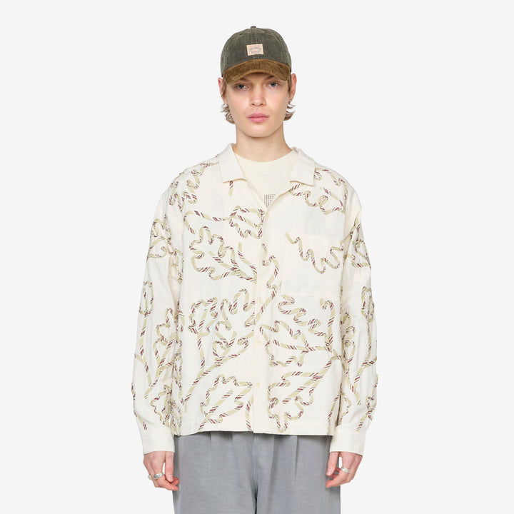 Greetings Longsleeve Shirt Sage Leaf Ribbon Front