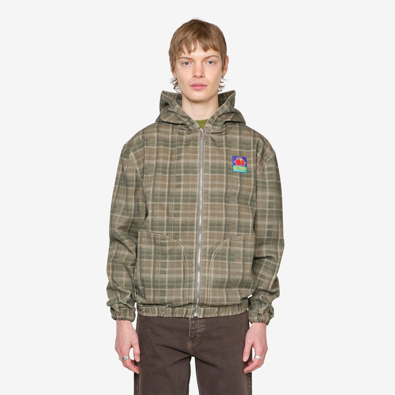 Work Jacket Washed Plaid Jackets