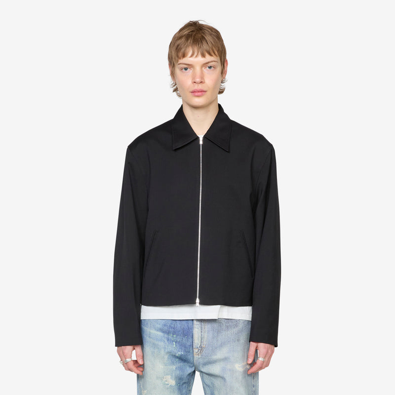Mini Jacket Black Worsted Wool Jackets