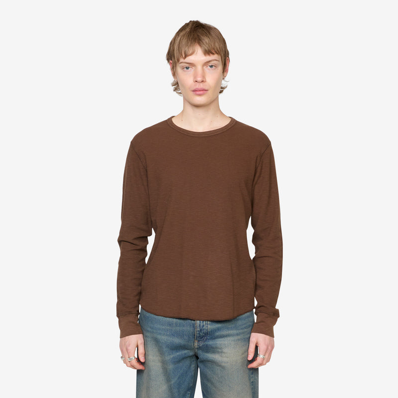 Waffle Longsleeve T-Shirt Brown Tees