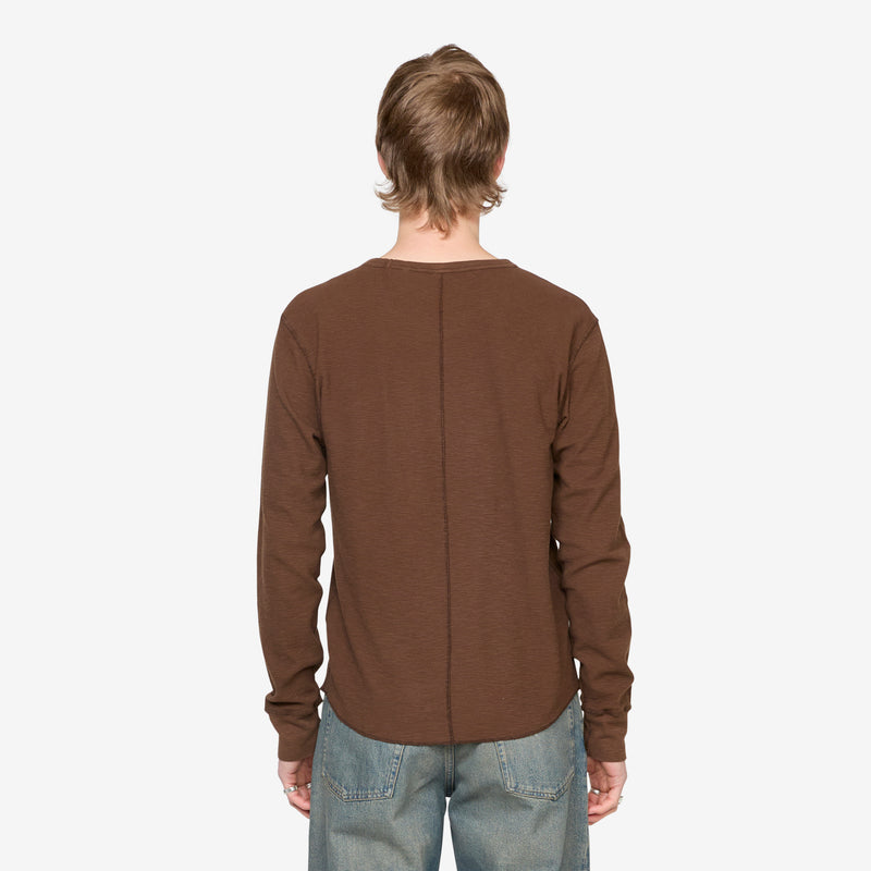 Waffle Longsleeve T-Shirt Brown Tees