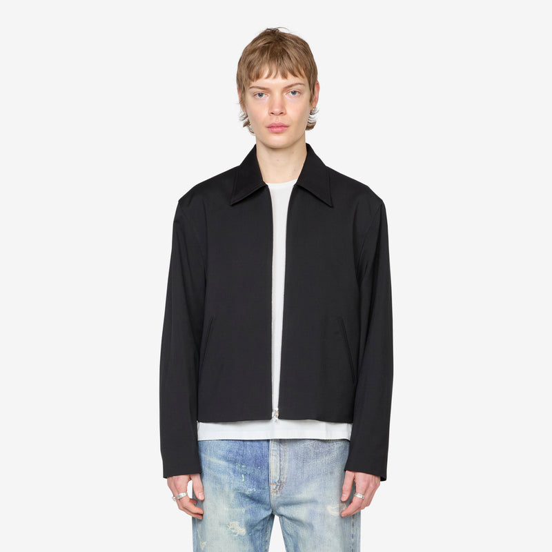 Mini Jacket Black Worsted Wool Jackets