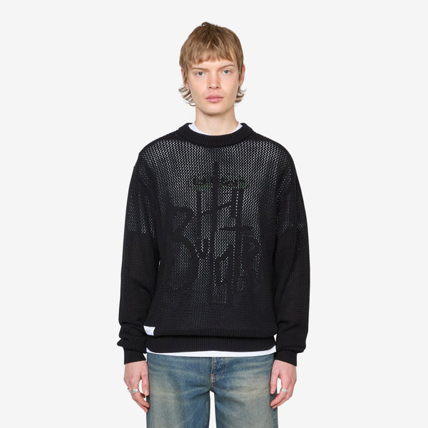 Scribble Knit Sweater Black – Above The Clouds