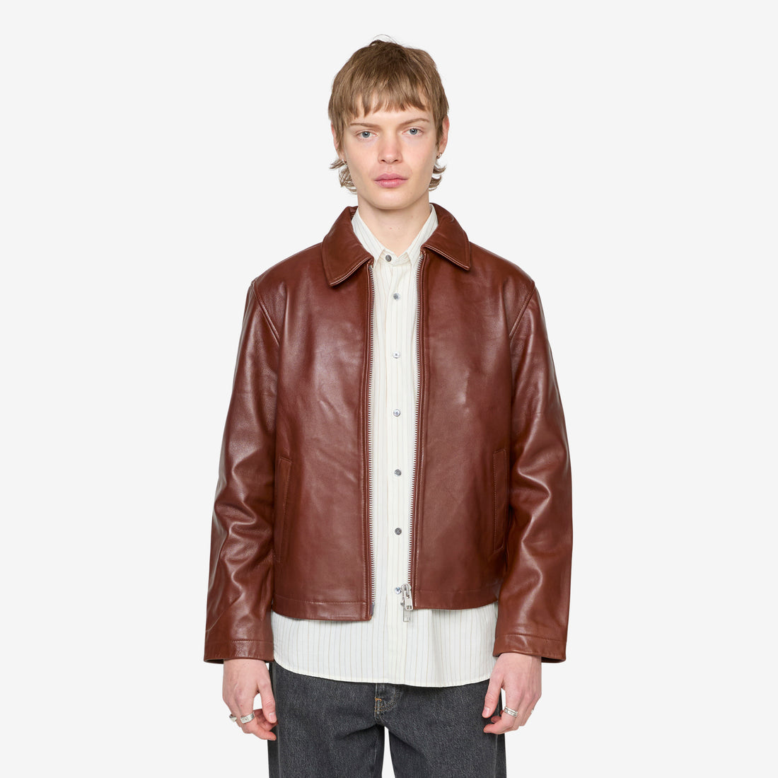Short Leather Jacket Cognac Jackets