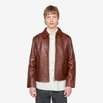 Short Leather Jacket Cognac