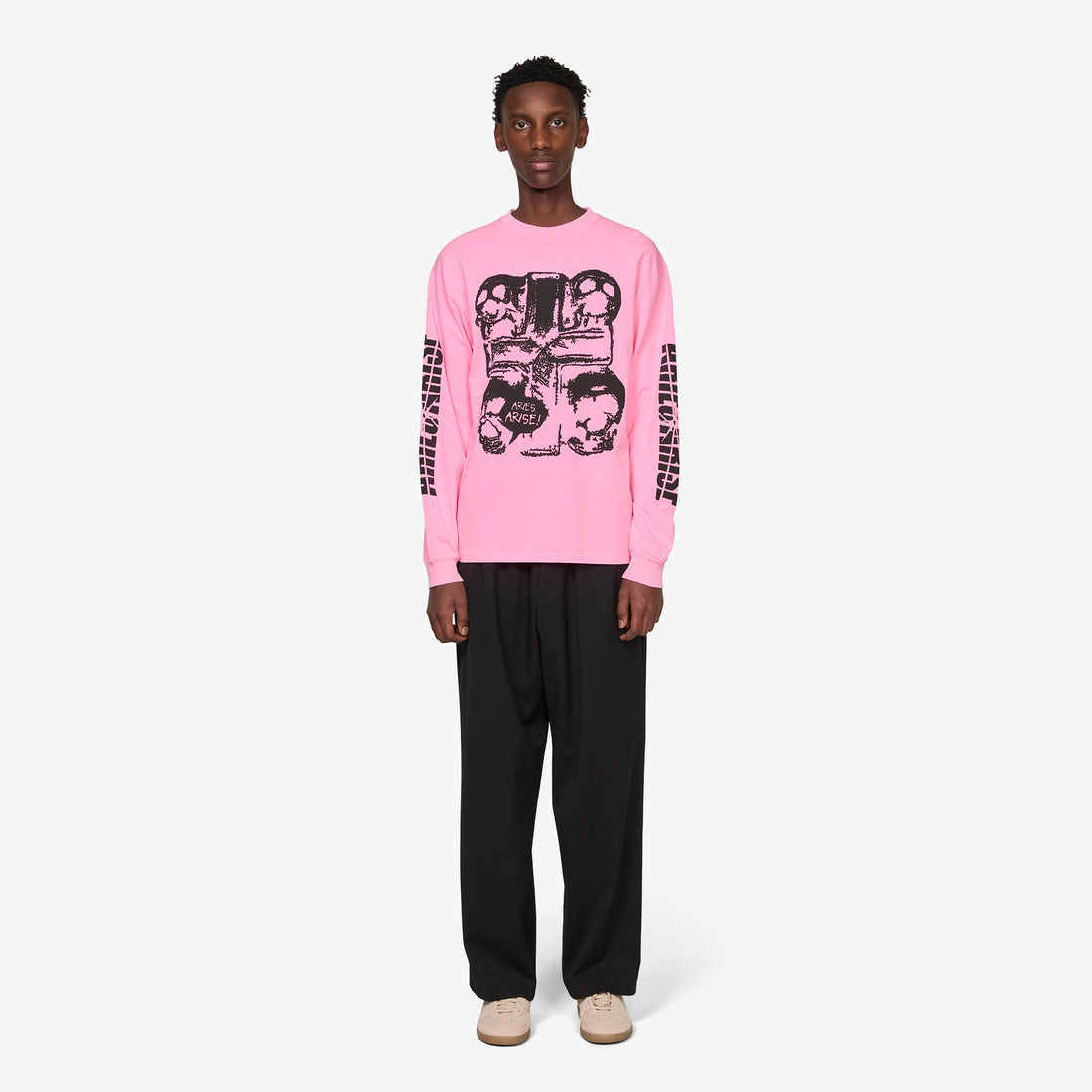 Faded I'm Cross Longsleeve T-Shirt Fluoro Pink Tees