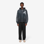 Premium Aged Cherub Column Zip Hoodie Black