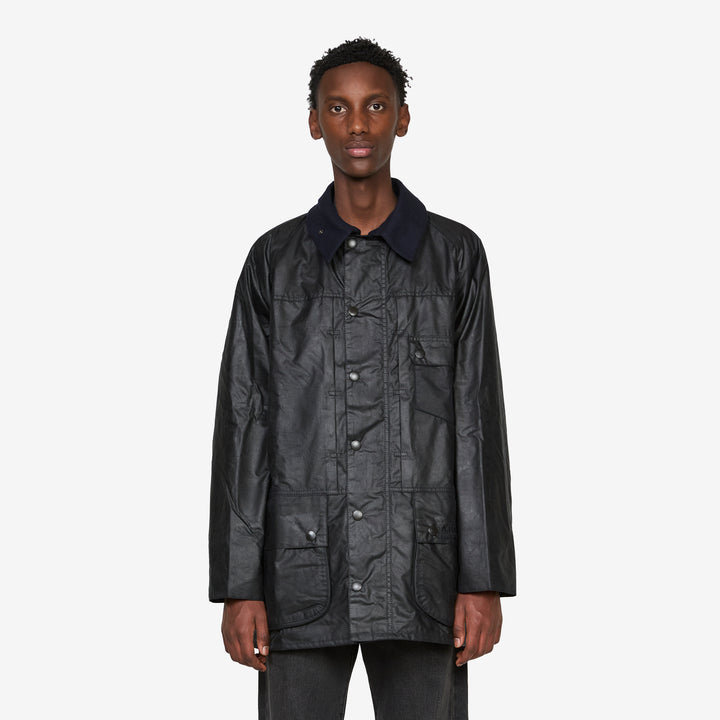 A.P.C. x Beaufort Waxed Jacket Dark Navy Front