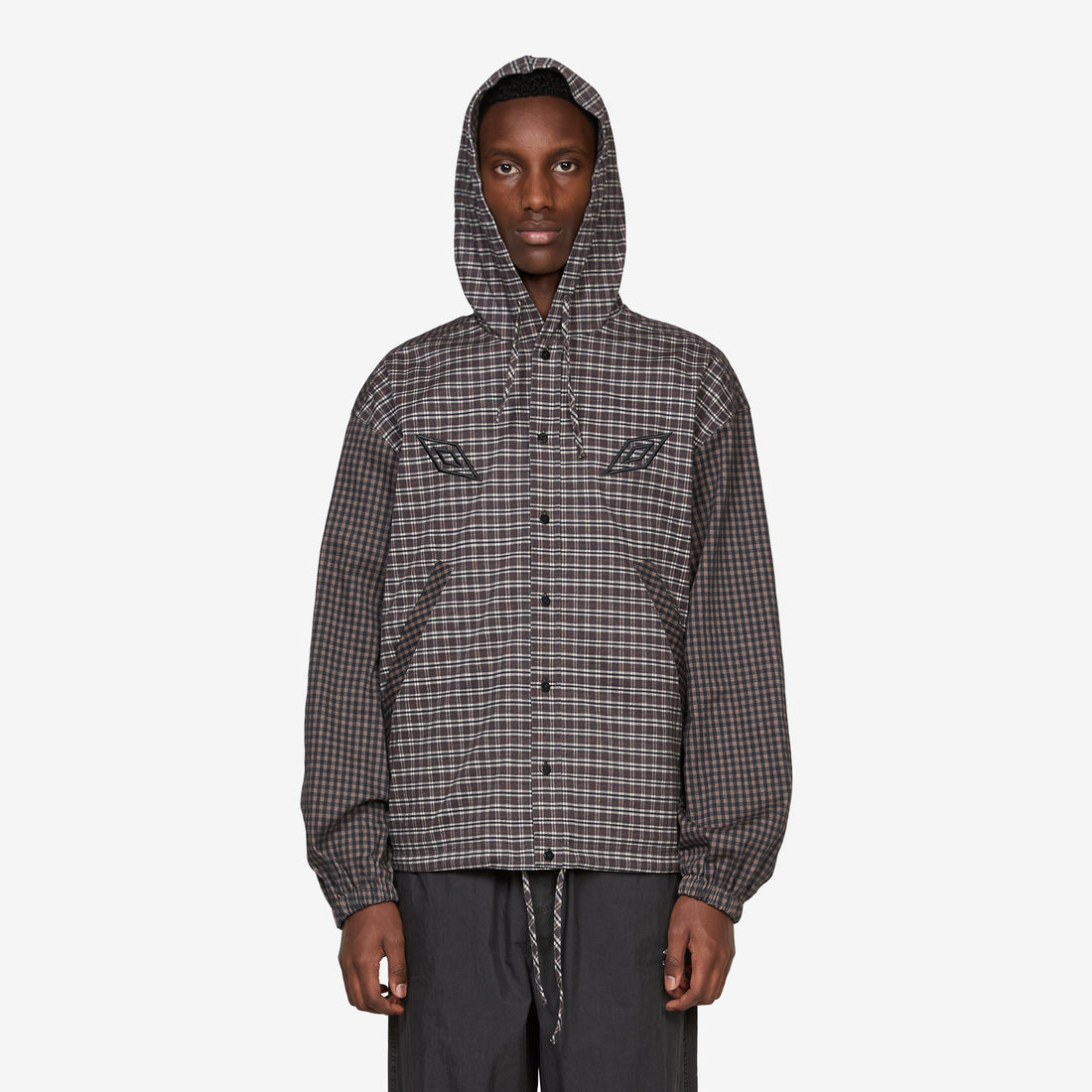 Double Plaid Jacket Dark Brown Jackets