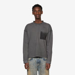 Rolled Neck Longsleeve T-Shirt Destroyed Grey