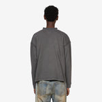 Rolled Neck Longsleeve T-Shirt Destroyed Grey