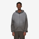 Bee Sun Faded Organic Waffle Zip Up Hoodie Graphite