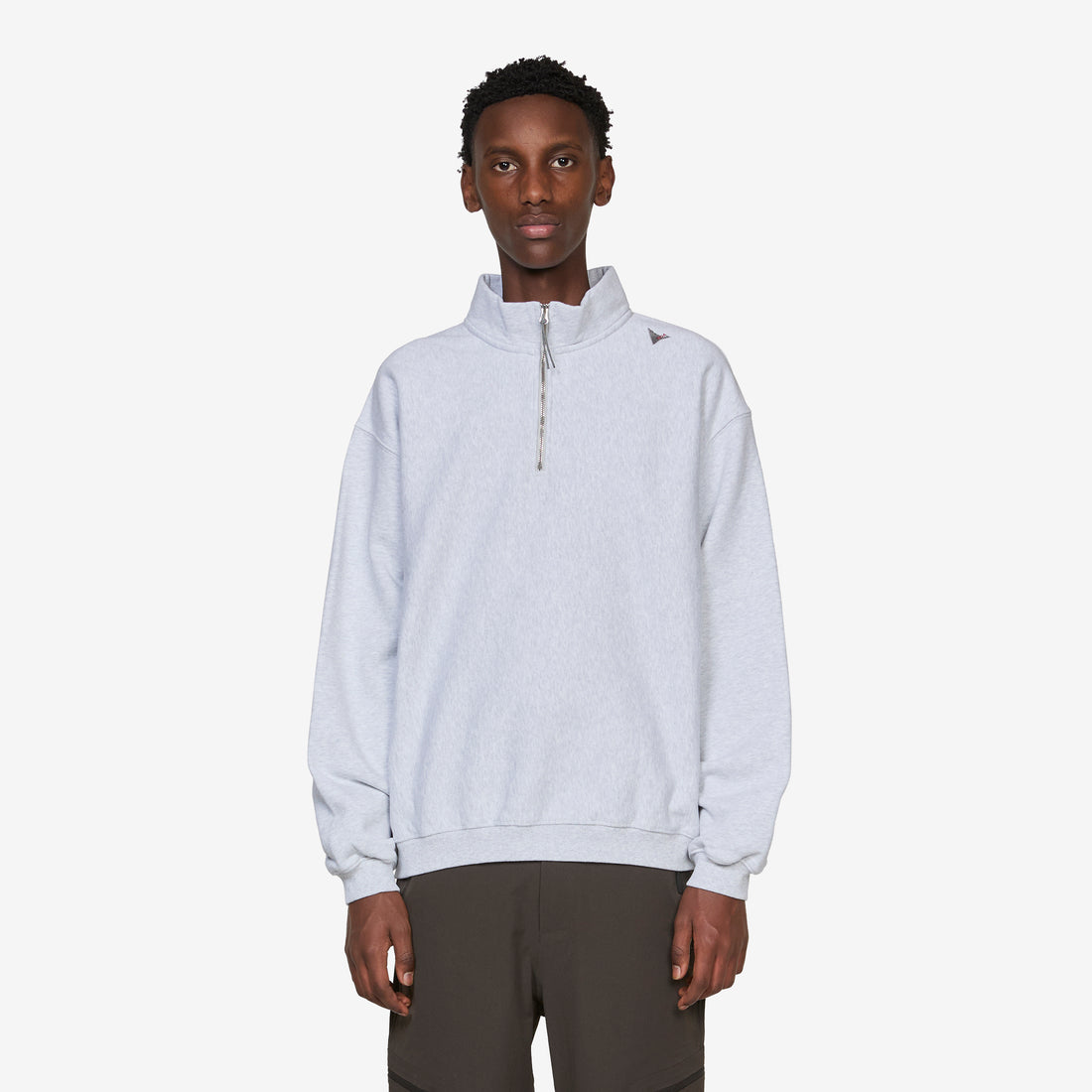 Logo Half Zip Sweater Light Grey Jumpers